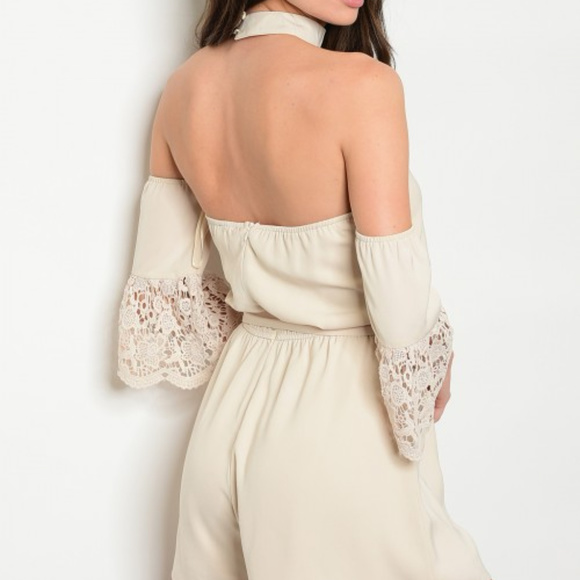 KHAKI CHOKER ROMPER @LAST ONE - Picture 2 of 7